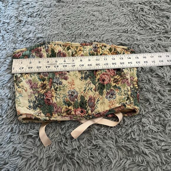 Tic Toc Floral Tapestry Lace Up Corset Women’s Small Cottage - Picture 6 of 10